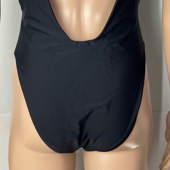 Aerie Super Scoop Black Plunging Back One Piece Swimsuit - Picture 8 of 11